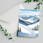 Vattenfärg från skidbacke julkort<br><div class="desc">Vattenfärg från skidbacke!
• Vacker vattenfärgs kort.
• Skidåkning och vinter tema!</div>
