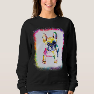 Vattenfärg Fransk Bulldog Pojke Flicka Tie Dye Ble T Shirt