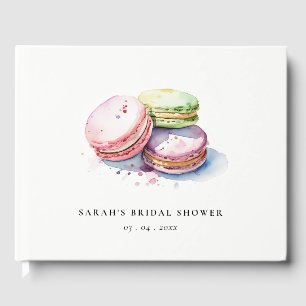Vattenfärg French Macarons Bageri Bröllopsdusch Gästböcker