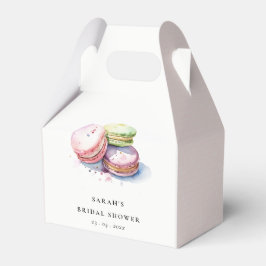 Vattenfärg French Macarons Bageri Bröllopsdusch Presentaskar