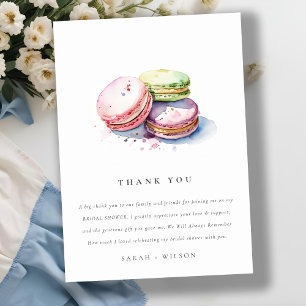 Vattenfärg French Macarons Bageri Bröllopsdusch Tack Kort