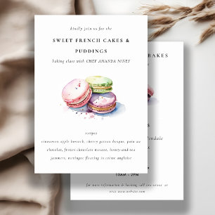 Vattenfärg French Macarons Bageri Matlagning Klass Inbjudningar