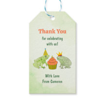 Vattenfärg Frog Pond Födelsedagsfest Cute Tack