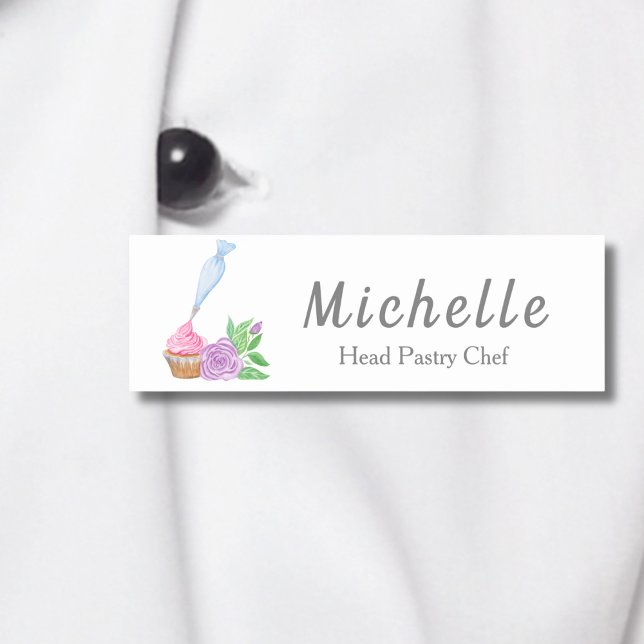 Vattenfärg Frosting Cuptårta Bakery, Catering Namnbricka (Skapare uppladdad)