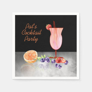 Vattenfärg Fryst Cocktail-Födelsedagsfest Pappersservett