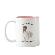 Vattenfärg Future Mrs. Brudnamn | Monogrammuppmugg