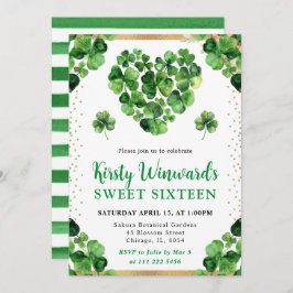 Vattenfärg Fyra Löv Klöver St Patrick Sverige 16 Inbjudningar