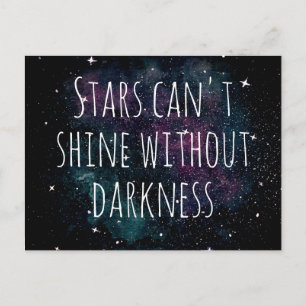 Vattenfärg Galaxy Night Stars inspirationsincitat Vykort
