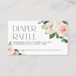 Vattenfärg Garden Flowers Diaper Raffle Visitkort