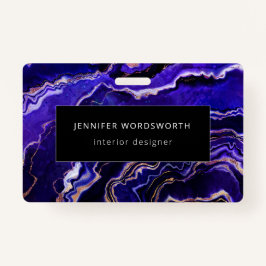 Vattenfärg Geode Deep Blue Lila Agate