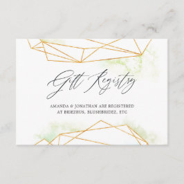Vattenfärg Geometrisk Bröllopspresentregistrering Tilläggskort