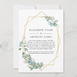 Vattenfärg Geometrisk Eukalyptus Minskad Gästlista Meddelande