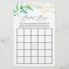 Vattenfärg Geometrisk Kristall Bröllopsdusch Bingo