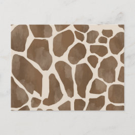 Vattenfärg Giraffe Animal Print Mönster Helg Vykort