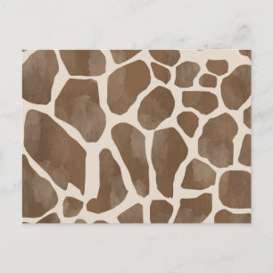 Vattenfärg Giraffe Animal Print Mönster Helg Vykort