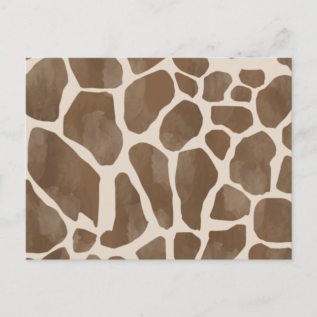 Vattenfärg Giraffe Animal Print Mönster Helg Vykort (Framsida)