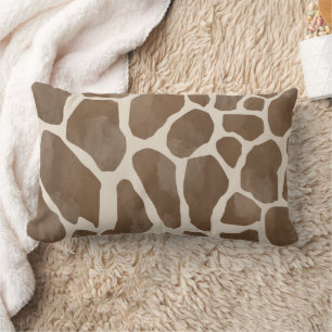 Vattenfärg Giraffe Animal Print Mönster Lumbarkudde