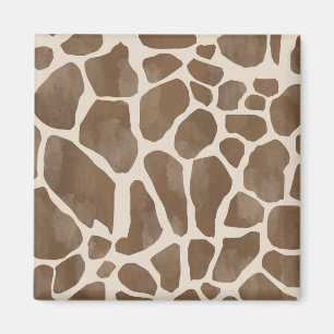Vattenfärg Giraffe Animal Print Mönster Magnet