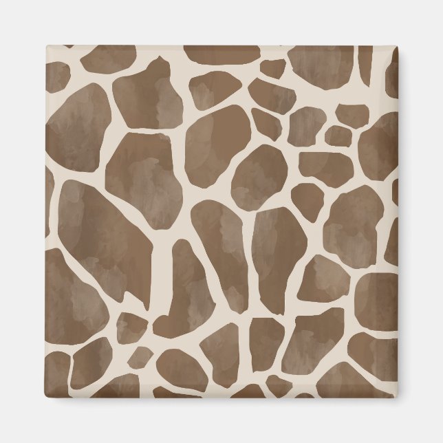 Vattenfärg Giraffe Animal Print Mönster Magnet (Framsidan)