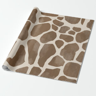 Vattenfärg Giraffe Animal Print Mönster Presentpapper
