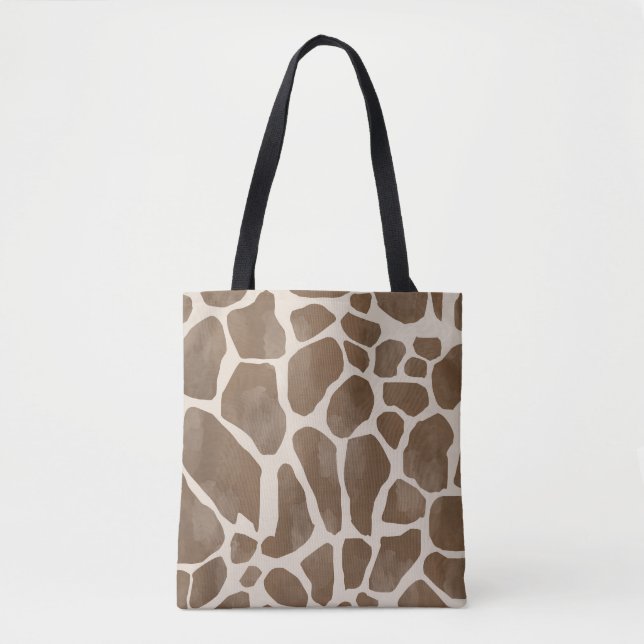 Vattenfärg Giraffe Animal Print Mönster Tygkasse (Framsida)