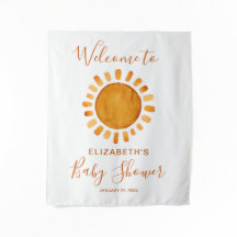 Vattenfärg Glad Gul Sol Baby Shower Välkommen