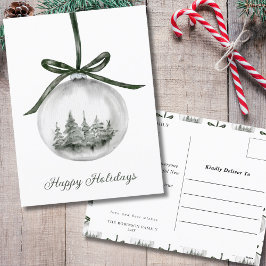 Vattenfärg Glad helg jul - prydnadsföremål Vykort