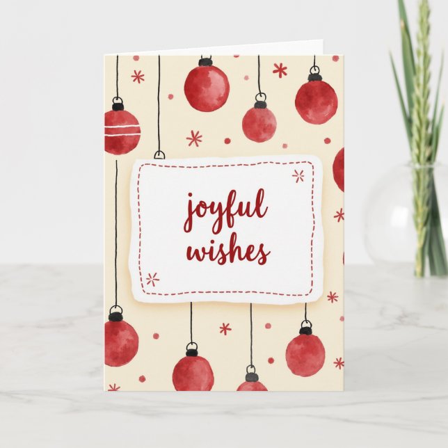 Vattenfärg Glad julhälsning kort (Framsida)