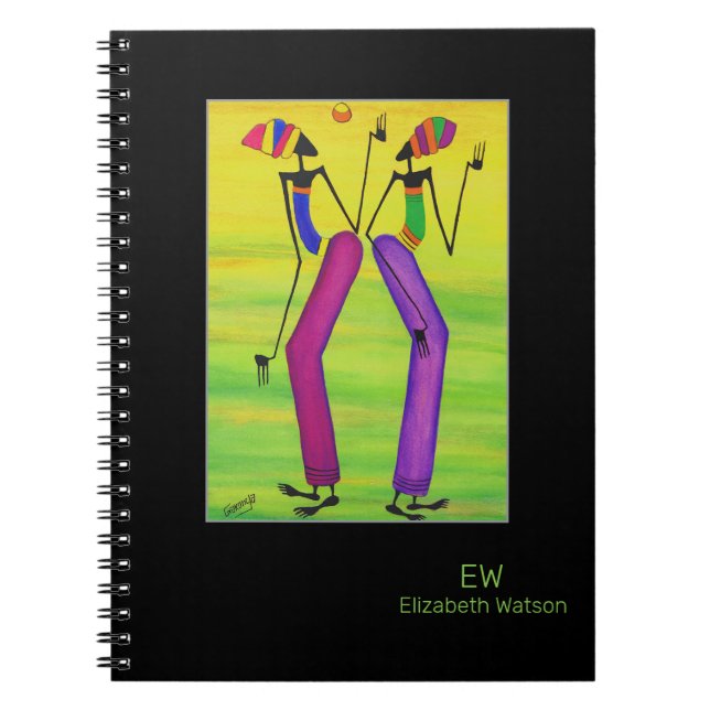 Vattenfärg, glädje och lycka anteckningsbok (Framsidan)