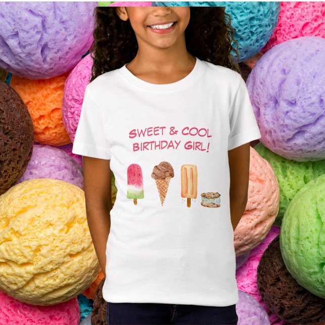 Vattenfärg Glass & Popsicles Sött & Coolt T Shirt (Skapare uppladdad)
