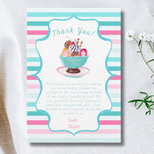 Vattenfärg Glass Sundae Baby Shower Tack Kort