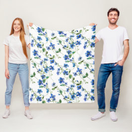 vattenfärg glöm mig inte, blommor fleecefilt
