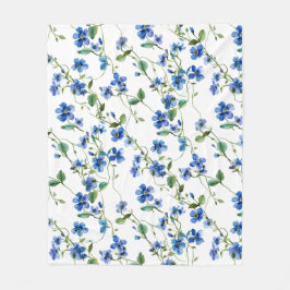 vattenfärg glöm mig inte, blommor fleecefilt