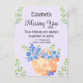 Vattenfärg Glöm mig inte Blommor Friend Quote Vykort