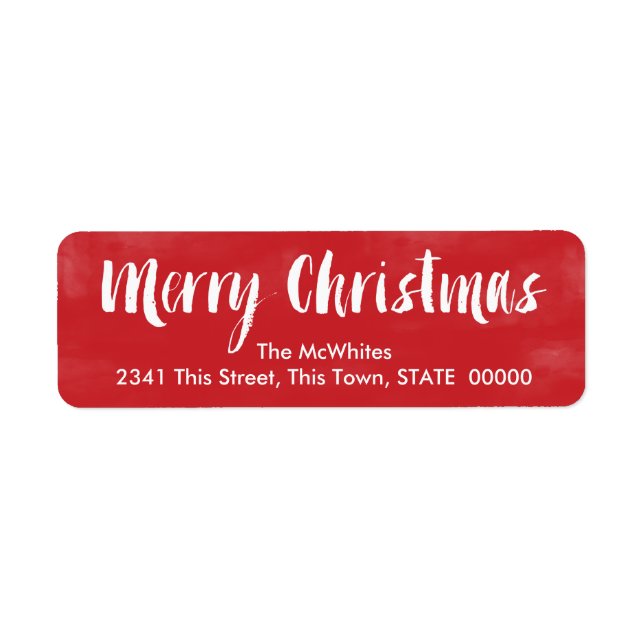 Vattenfärg God jul | Adressetiketter för Anpassnin Returadress Etikett (Framsidan)