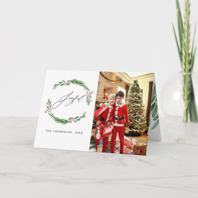 Vattenfärg God Jul Jul Fotograf Helgkort (Framsida)