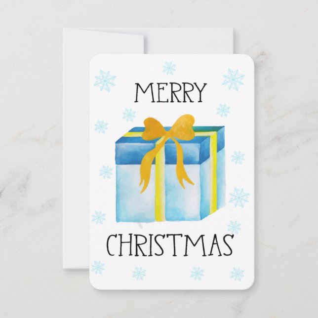 Vattenfärg God jul Kort (Framsida)