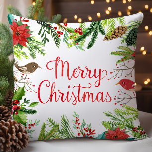 Vattenfärg God jul Kudde