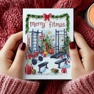 Vattenfärg God Jul Träningskort Julkort