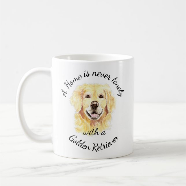 Vattenfärg Golden Retriever Hund Pet Animal Kaffemugg (Vänster)