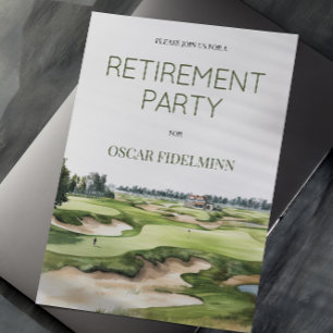 Vattenfärg Golfbana Foto Pensionärsfest Inbjudningar