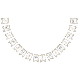 Vattenfärg Goose 1:a födelsedag Vimplar