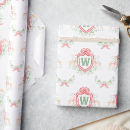 Vattenfärg Grandmillennial Ren Monogram Topp Presentpapper
