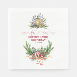 Vattenfärg Gräs 1:a juldagen Kalligrafi Pappersservett