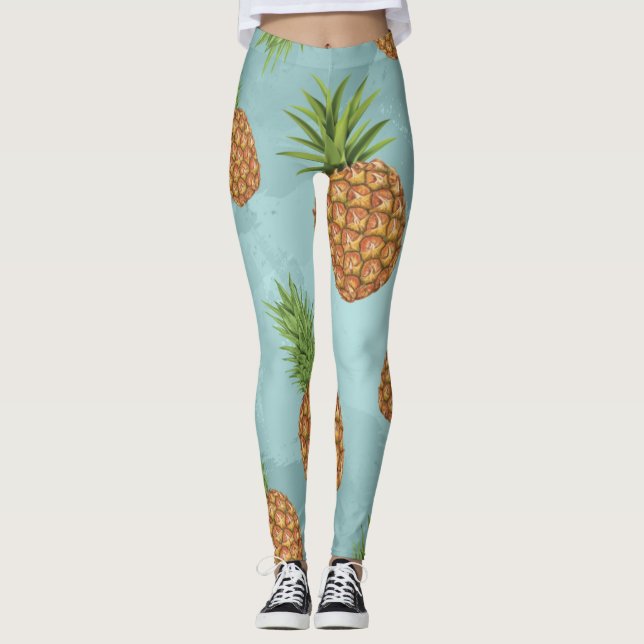 Vattenfärg gräs-äpple mönster 2 leggings (Framsida)