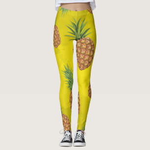 Vattenfärg gräs-äpple mönster 3 leggings