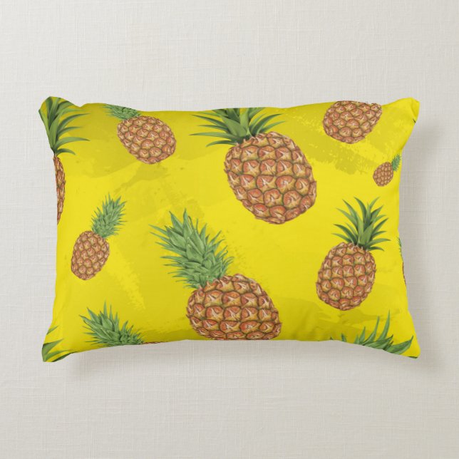 Vattenfärg gräs-äpple mönster 3 prydnadskudde (Framsidan)