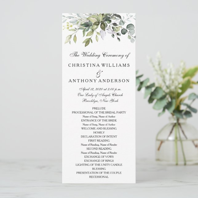 Vattenfärg Greenery Eucalyptus Program (Stående Fram)