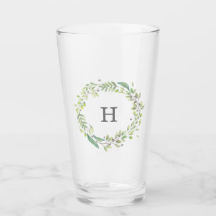 Vattenfärg Greenery Wandey and Monogram Glaskopp