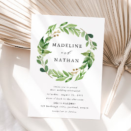 Vattenfärg Greenery Wandey Inbjudningar